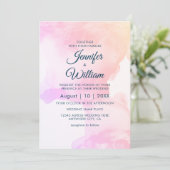 Roze elegant moderne Waterverf inkt Kaart (Staand voorkant)