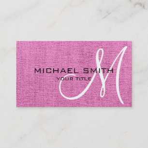 Roze Elegant Monogram Canvas Kijk uit Visitekaartje