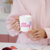 Roze Elegant Script Beste moeder Motief Koffiemok
