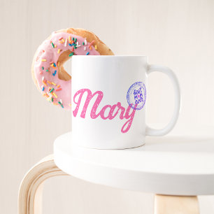 Roze Elegant Script Beste moeder Motief Koffiemok