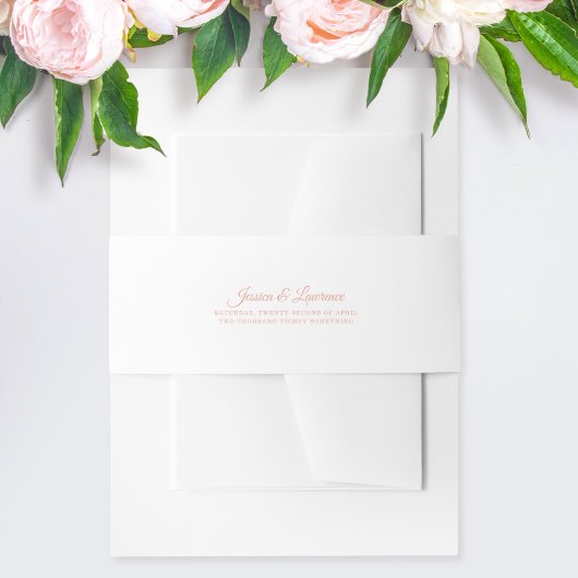Roze Elegant Script Wedding Uitnodigingen Wikkel