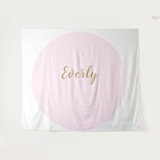 Roze Elegant Simple Script Cake Table Backdrop Wandkleed (Voorkant (horizontaal))