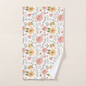 Roze Elegant Wildflower Roos Pattern Bad Handdoek (Handdoek)