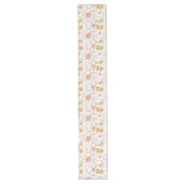 Roze Elegant Wildflower Roos Pattern Lange Tafelloper (Voorkant)