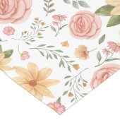 Roze Elegant Wildflower Roos Pattern Lange Tafelloper (Hoek)