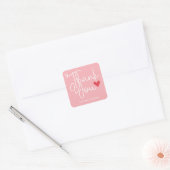 Roze Elegante Bedankt met hart Sticker (Envelop)