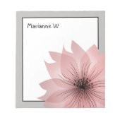 Roze elegante bloem notitieblok (Voorkant)