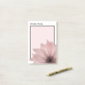 Roze elegante bloem post-it® notes (Op bureau)
