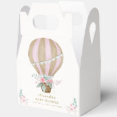 Roze Elegante Bloemen Hete Luchtballon Baby shower Bedankdoosjes (Open)