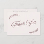 Roze elegante boho bruiloft feest bedankbriefjes bedankkaart (Voorkant / Achterkant)