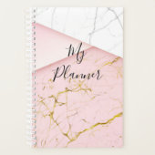 Roze, elegante bouwplaatje voor marmer planner (Voorkant)