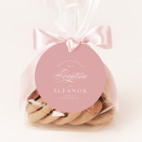 Roze Elegante Kalligrafie Doop Dank u