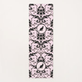 Roze Elegante Kat Damask Patroon Yogamat (Voorkant)