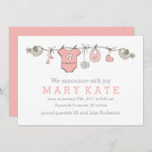 Roze, elegante kledingaankondiging aankondiging (Voorkant / Achterkant)