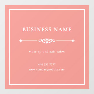 Roze Elegante Kleine Zakelijke Salon Naam Witte Fr Raamsticker