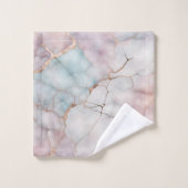 Roze Elegante Marmeren Steen Textuur Bad Handdoek (Wasdoekje)