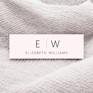 Roze Elegante Minimalistische Monogram Naam Naamplaatje