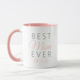 Roze Elegante Moderne Typografie Beste Moeder Ooit Mok