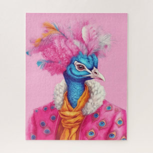 Roze Elegante Peacock Puzzel
