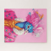 Roze Elegante Peacock Puzzel (Horizontaal)