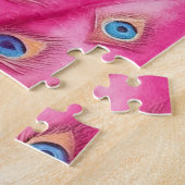 Roze Elegante Peacock Puzzel Legpuzzel (Zijkant)