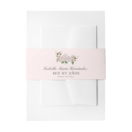 Roze Elegante Quinceañera Uitnodigingen Wikkel