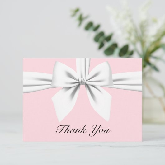 Roze Elegante Tiffany Parels Fancy Feestelijke Bri Bedankkaart (Staand voorkant)