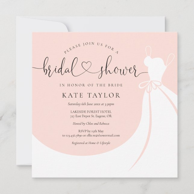 Roze Elegante Trouwjurk Bruidsbezoek (Voorkant)