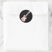 roze elektrische gitaar ronde sticker (Tas)