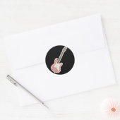 roze elektrische gitaar ronde sticker (Envelop)