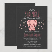 Roze Elephant Baby shower-uitnodiging Kaart (Voorkant / Achterkant)
