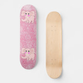 Roze Elephant Damask Skateboard (Voorkant)
