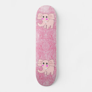 Roze Elephant Damask Skateboard