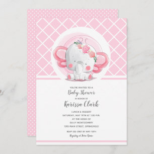 Roze Elephant Girl Baby Shower-uitvindingen