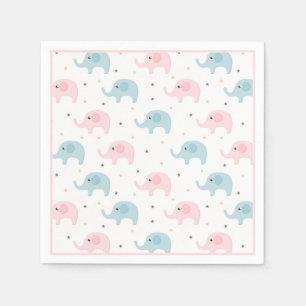 Roze elephants Girl Baby shower Cute Servet