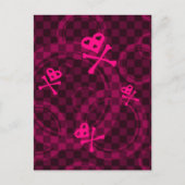 Roze Emo-patroon met cirkels Briefkaart (Voorkant)