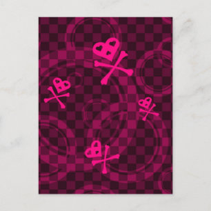 Roze Emo-patroon met cirkels Briefkaart