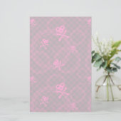 Roze Emo-patroon met cirkels Briefpapier (Staand voorkant)