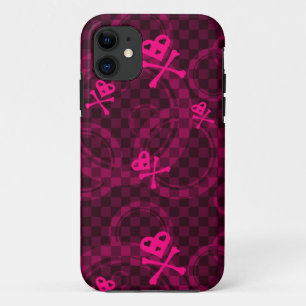 Roze Emo-patroon met cirkels iPhone 11 Hoesje