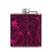 Roze Emo-patroon met cirkels Heupfles (Achterkant)