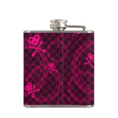 Roze Emo-patroon met cirkels Heupfles (Achterkant)