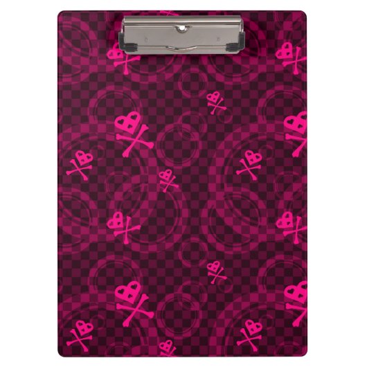 Roze Emo-patroon met cirkels Klembord (Voorkant)