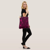 Roze Emo-patroon met cirkels Tote Bag (Op model)