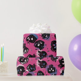Roze emo scull Crafts & Party Supplies Cadeauverpa Cadeaupapier
