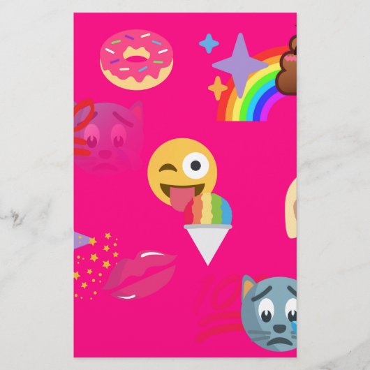 roze emoji briefpapier (Voorkant)