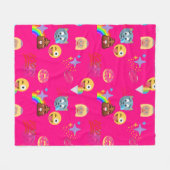 roze emoji deken (Voorkant (Horizontaal))