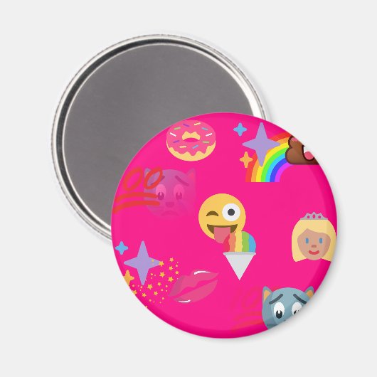 roze emoji magneet (Voorkant / Achterkant)