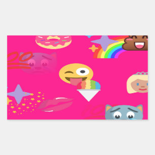 roze emoji rechthoekige sticker