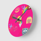 roze emoji ronde klok (Hoek)