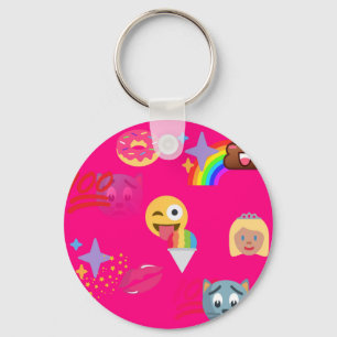 roze emoji sleutelhanger